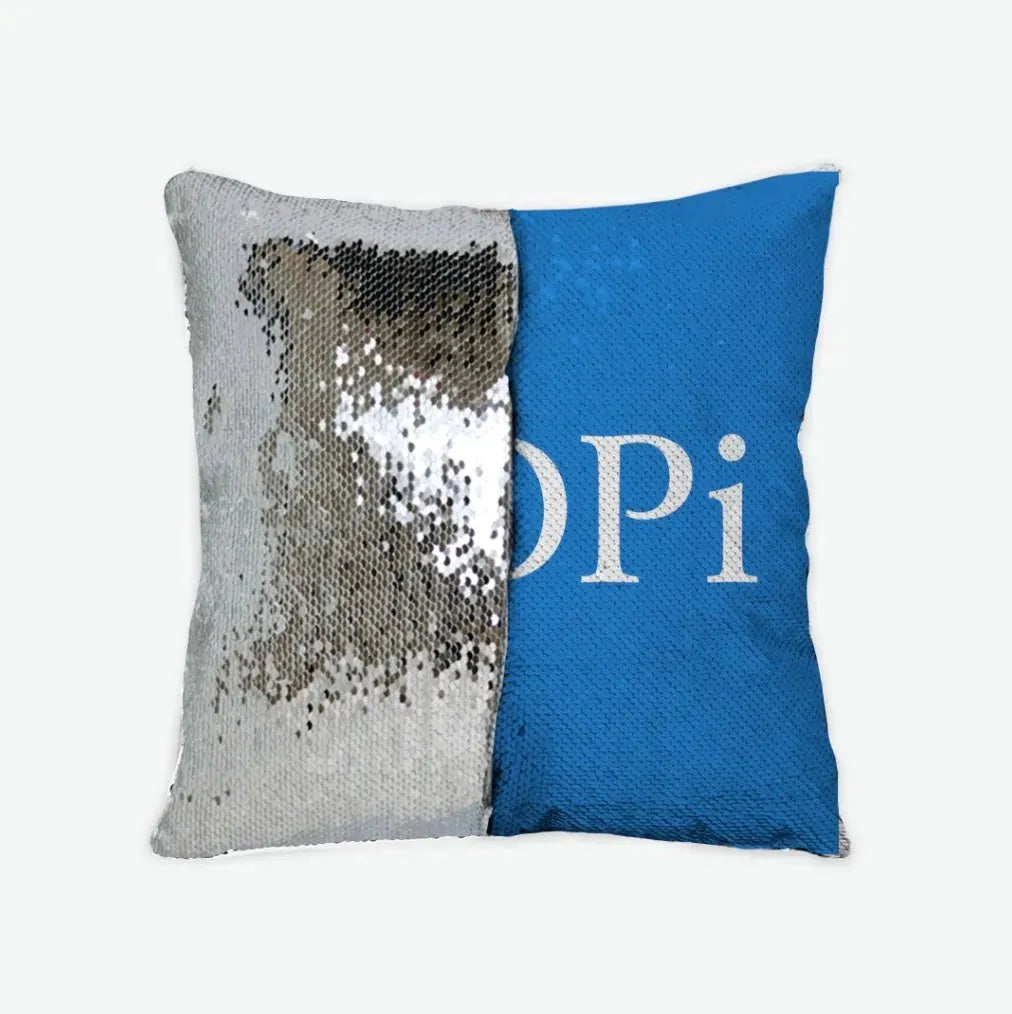 ADPi Sequin Pillow Cover Azure Silver Pillow Covers
