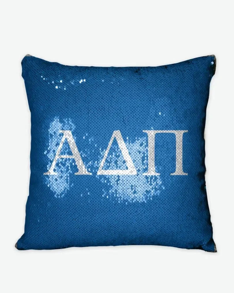 Alpha Delta Pi Sequin Pillow Cover - Greek Letters Pillow Covers