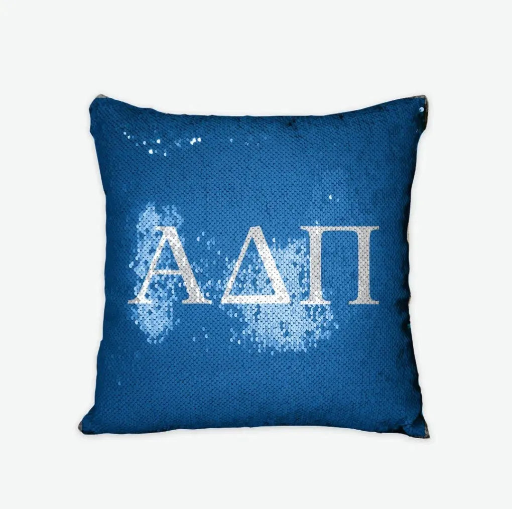 Alpha Delta Pi Sequin Pillow Cover - Greek Letters Pillow Covers