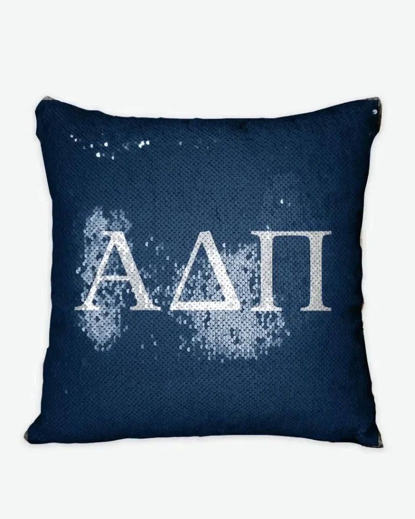 Alpha Delta Pi Sequin Pillow Cover - Greek Letters Pillow Covers