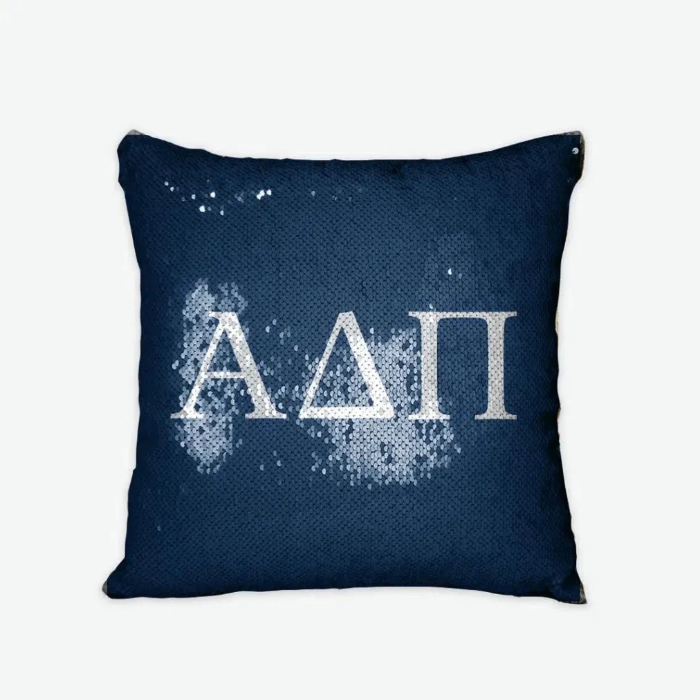 Alpha Delta Pi Sequin Pillow Cover - Greek Letters Pillow Covers