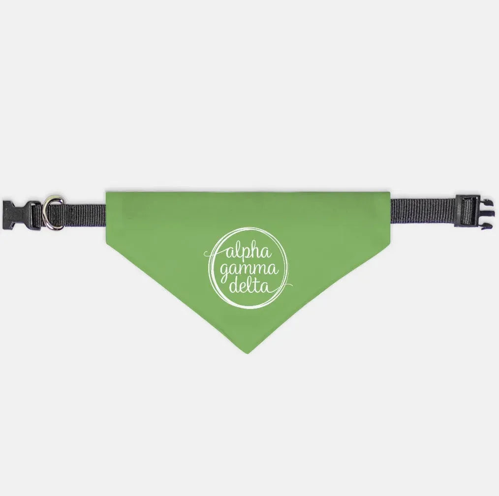 Alpha Gamma Delta Pet Bandana Green Small Pet Bandanas