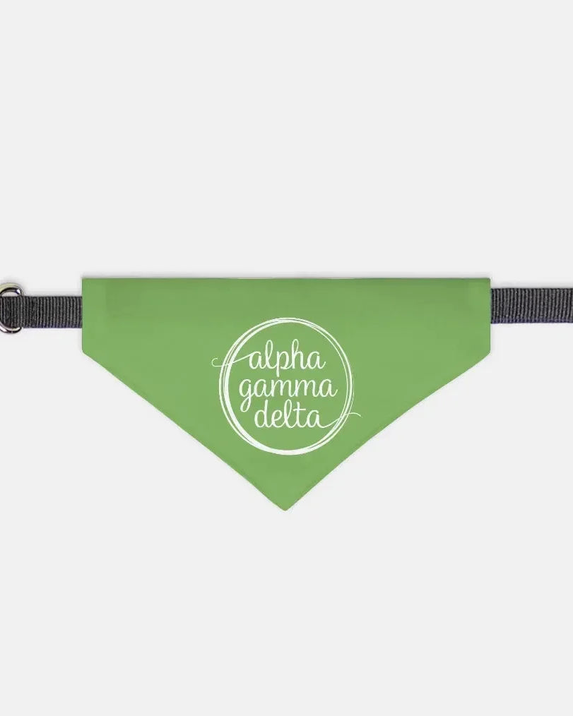 Alpha Gamma Delta Pet Bandana Green Medium Pet Bandanas