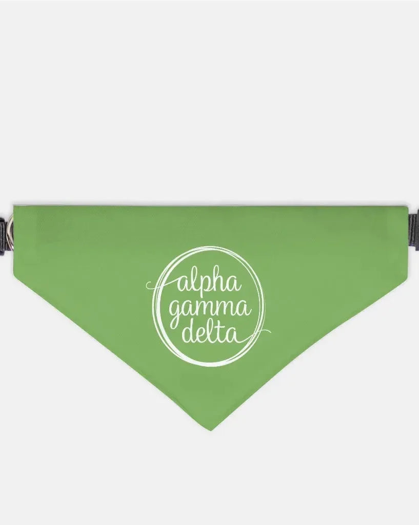 Alpha Gamma Delta Pet Bandana Green Large Pet Bandanas