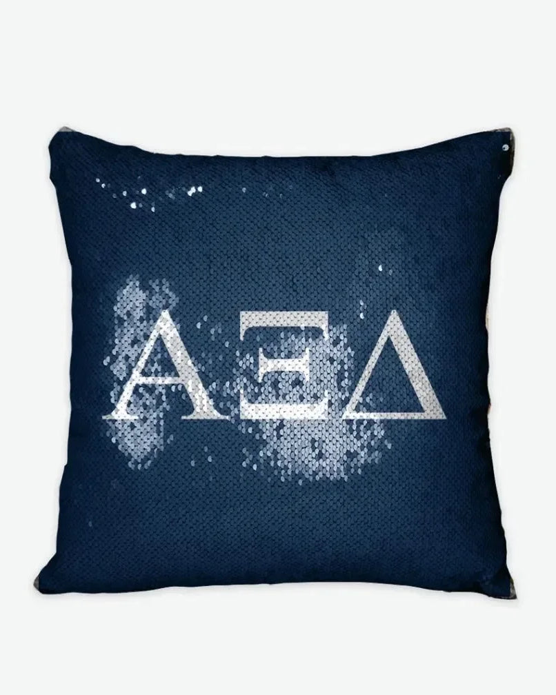 Alpha Xi Delta Sequin Pillow Cover - Greek Letters Pillow Covers