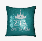 Zeta Tau Alpha Turquoise Sequin Pillow Cover Pillow Covers