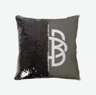 Gamma Phi Beta Sequin Pillow Cover - Greek Letters Brownstone Black Pillow Covers