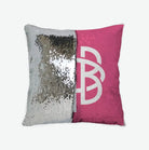 Gamma Phi Beta Sequin Pillow Cover - Greek Letters Carnation Silver Pillow Covers