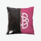 Gamma Phi Beta Sequin Pillow Cover - Greek Letters Carnation Black Pillow Covers