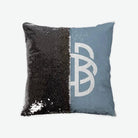 Gamma Phi Beta Sequin Pillow Cover - Greek Letters Blue Moon Black Pillow Covers
