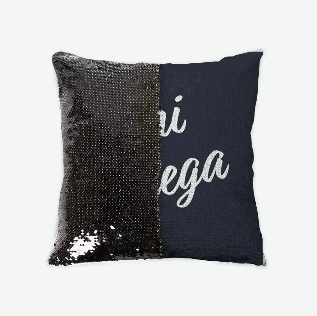 Chi Omega Sequin Pillow Cover Black Black Pillow Covers