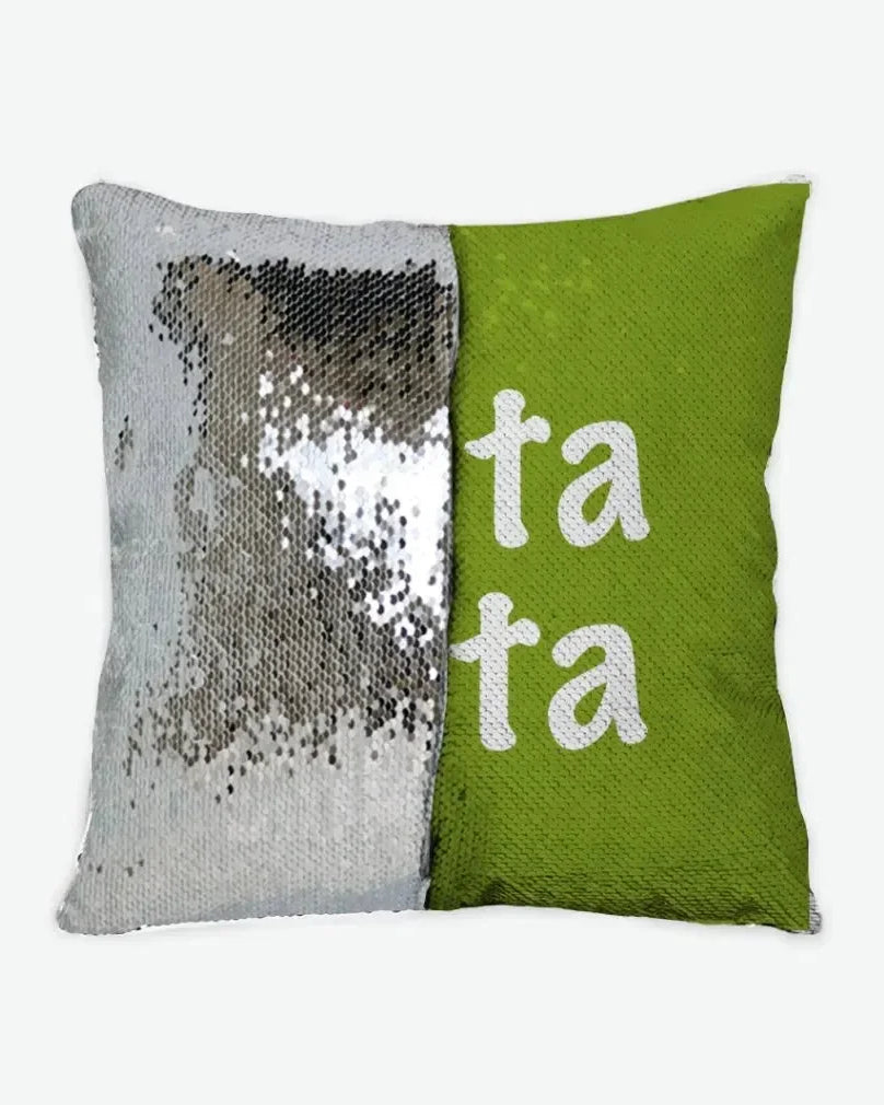 Delta Zeta Sequin Pillow Cover Green Silver Pillow Covers