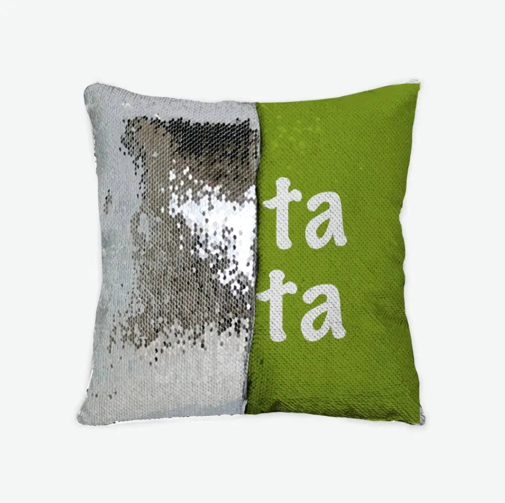 Delta Zeta Sequin Pillow Cover Green Silver Pillow Covers