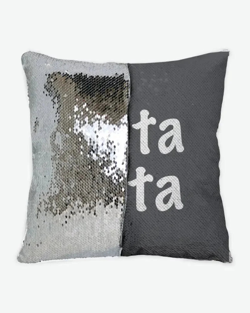 Delta Zeta Sequin Pillow Cover Gray Silver Pillow Covers