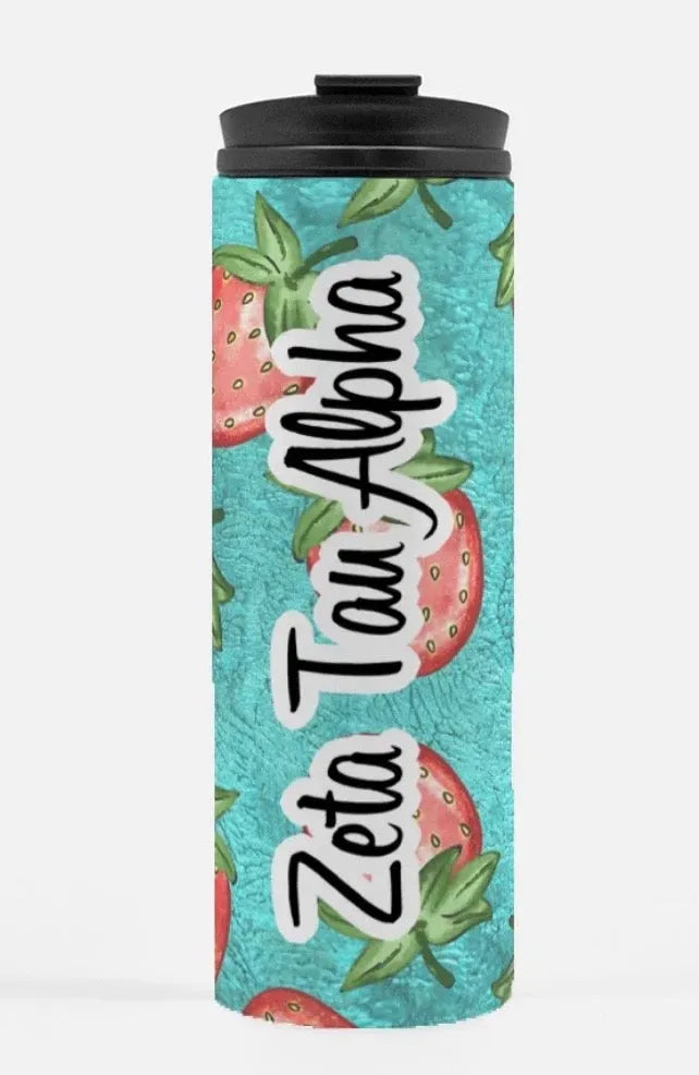 Zeta Tau Alpha Thermal Tumbler - Strawberries 16 oz. Drinkware