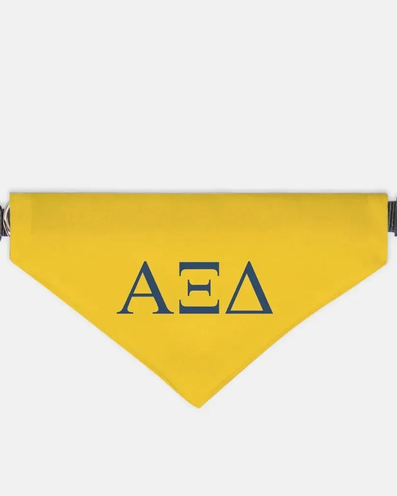 Alpha Xi Delta Pet Bandana - Greek Letters Gold XL Pet Bandanas
