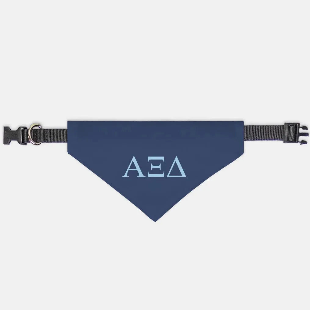 Alpha Xi Delta Pet Bandana - Greek Letters Midnight Small Pet Bandanas