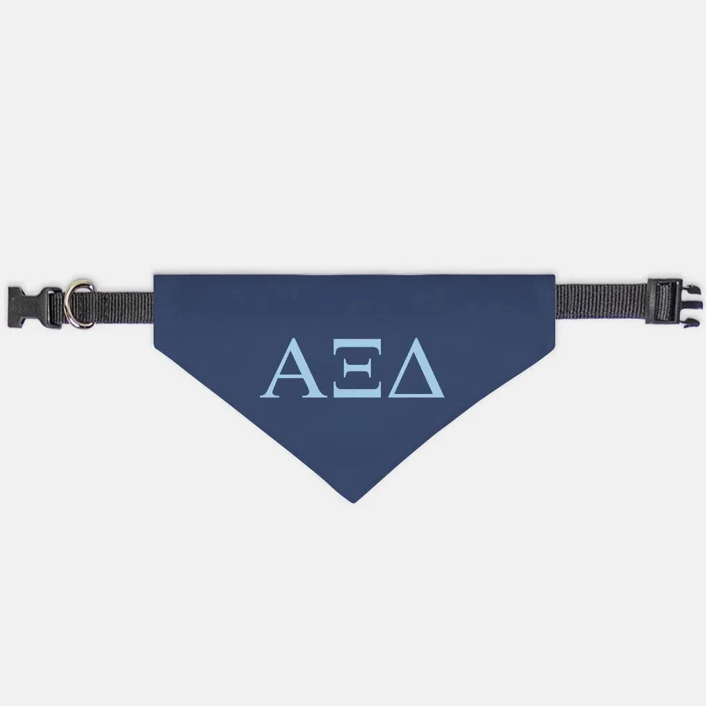 Alpha Xi Delta Pet Bandana - Greek Letters Midnight Medium Pet Bandanas