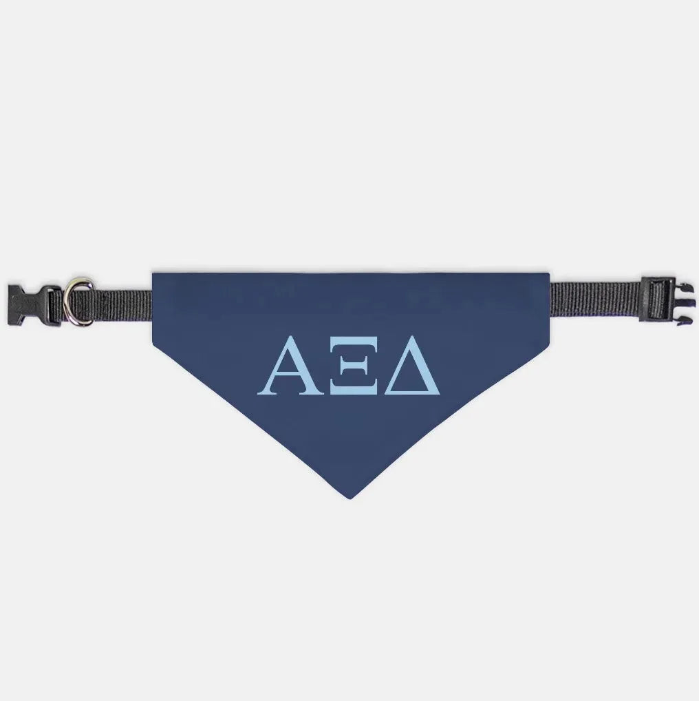 Alpha Xi Delta Pet Bandana - Greek Letters Midnight Medium Pet Bandanas