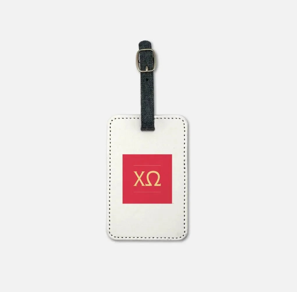 Chi Omega Luggage Tag (Set of 2) - Greek Letters Cream Luggage Tags