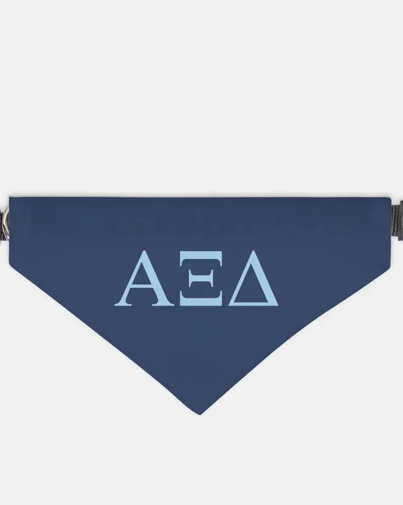 Alpha Xi Delta Pet Bandana - Greek Letters Midnight Large Pet Bandanas