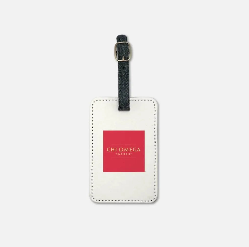 Chi Omega Luggage Tag (Set of 2) - Traditional Logo Cream Luggage Tags