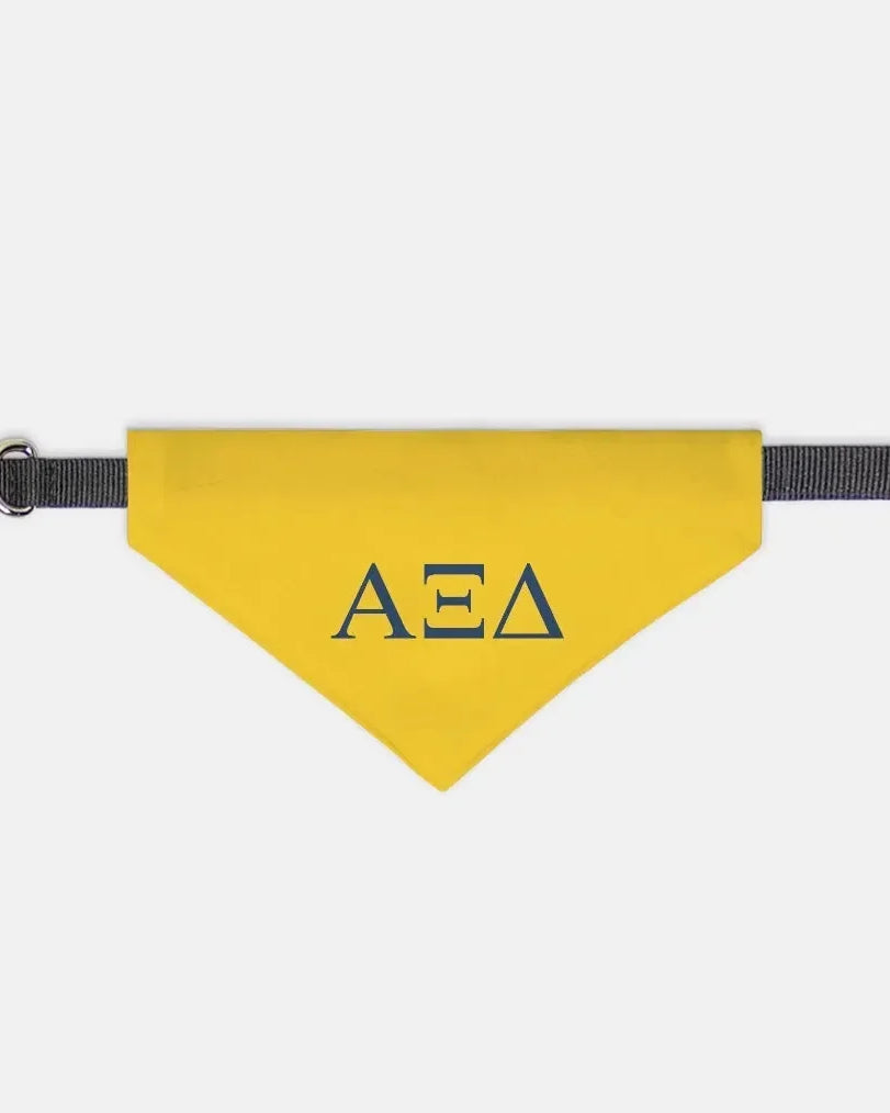 Alpha Xi Delta Pet Bandana - Greek Letters Gold Small Pet Bandanas