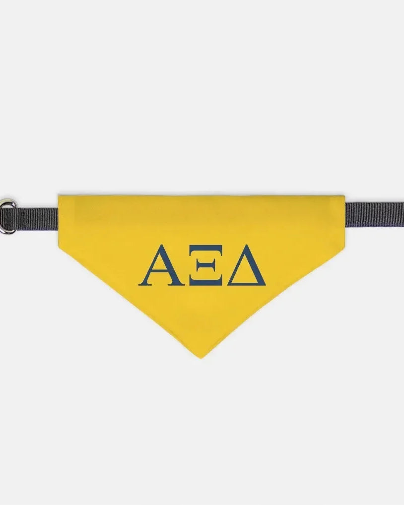 Alpha Xi Delta Pet Bandana - Greek Letters Gold Medium Pet Bandanas