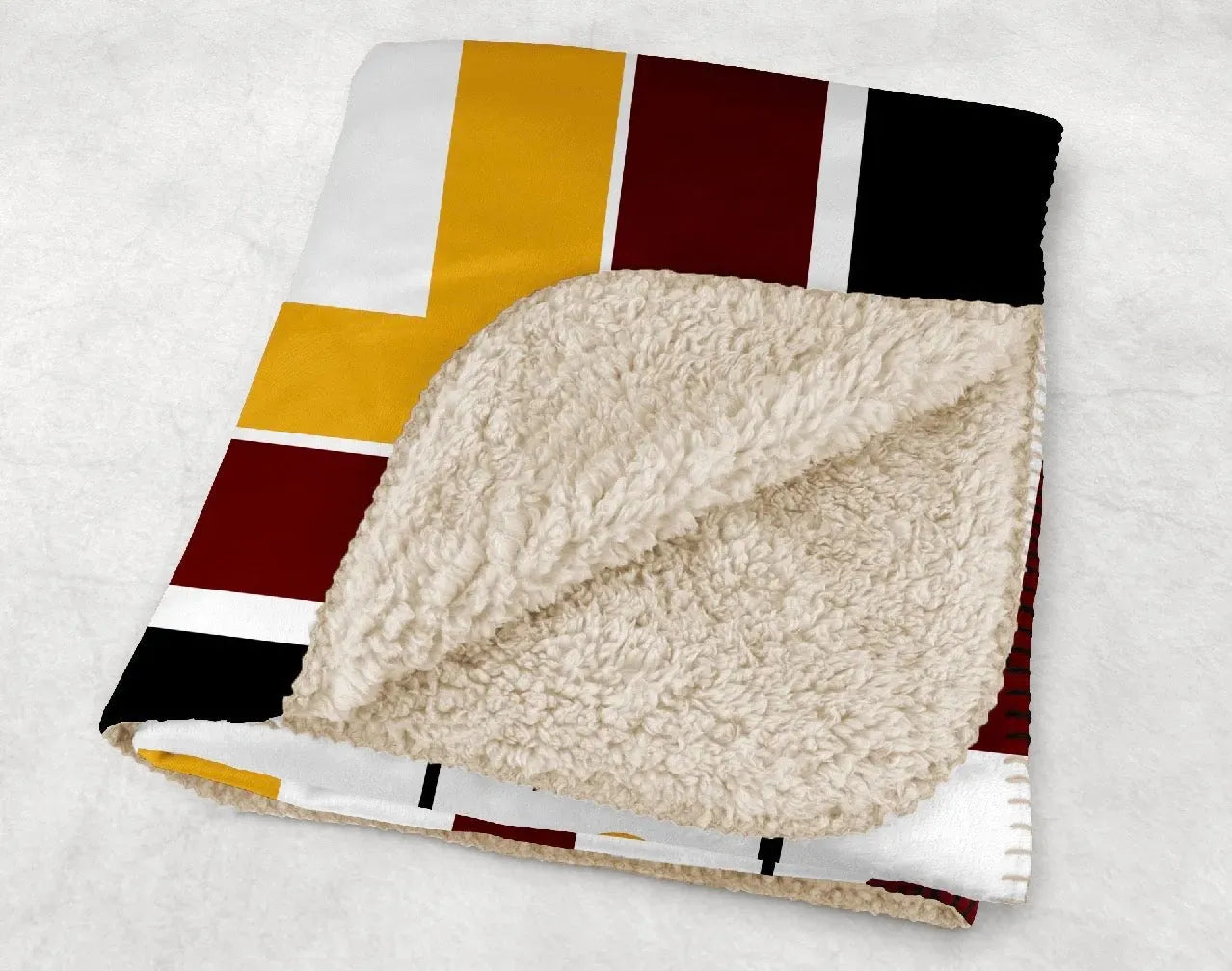 Winthrop University XL 60x80 Sherpa Throw Blanket - Geometric Throw Blankets