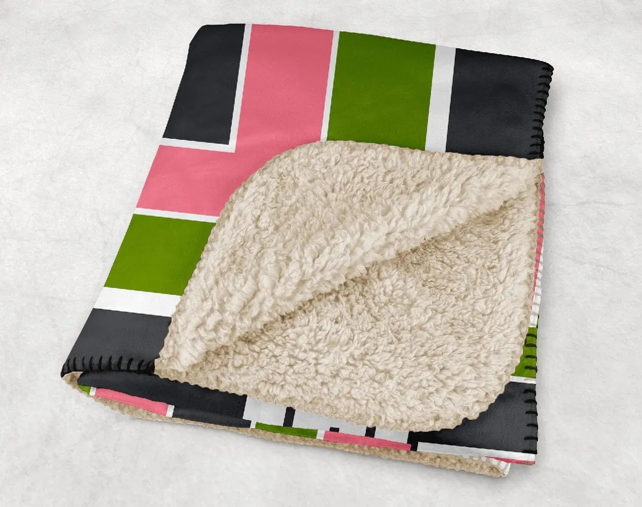 Delta Zeta XL 60x80 Sherpa Throw Blanket - Geo Throw Blankets