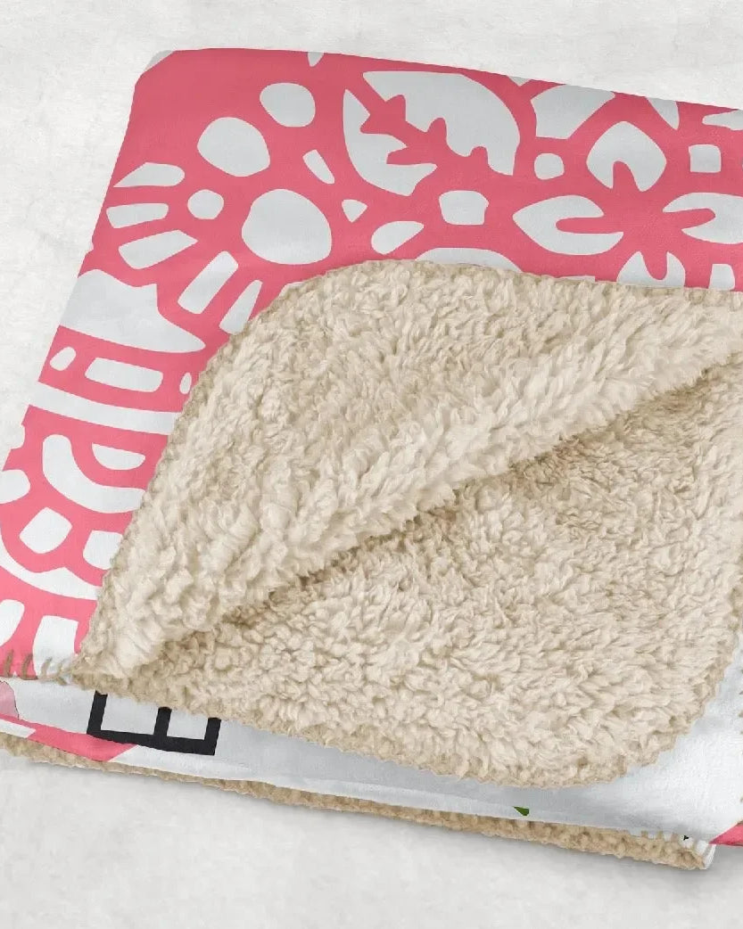 Delta Zeta XL 60x80 Sherpa Throw Blanket - Mandala Heart Throw Blankets