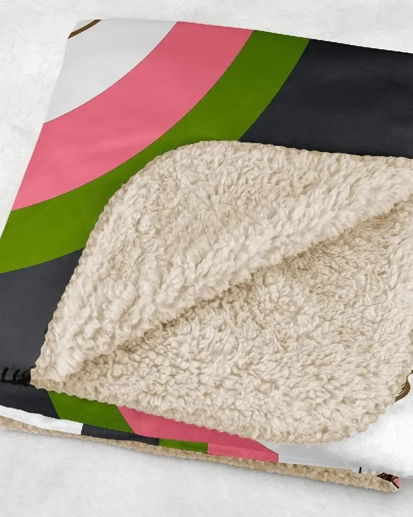 Delta Zeta XL 60x80 Sherpa Throw Blanket - Bullseye Throw Blankets