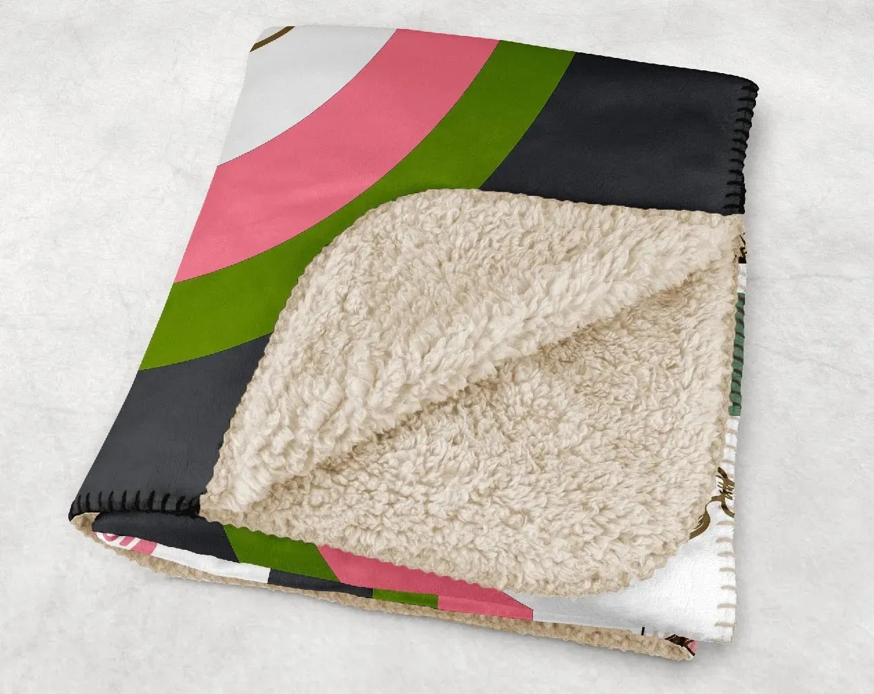 Delta Zeta XL 60x80 Sherpa Throw Blanket - Bullseye Throw Blankets