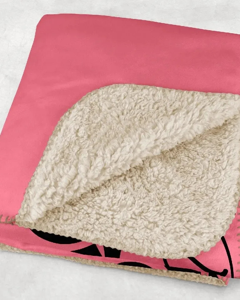 Delta Zeta XL 60x80 Pink Sherpa Throw Blanket Throw Blankets