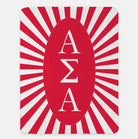 Alpha Sigma Alpha Starburst XL 60x80 Sherpa Throw Blanket Ruby Throw Blankets