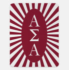 Alpha Sigma Alpha Starburst XL 60x80 Sherpa Throw Blanket Crimson Throw Blankets