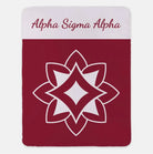 Alpha Sigma Alpha XL 60x80 Sherpa Throw Blanket - Wide Band Crimson Throw Blankets