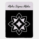Alpha Sigma Alpha XL 60x80 Sherpa Throw Blanket - Wide Band Black Throw Blankets