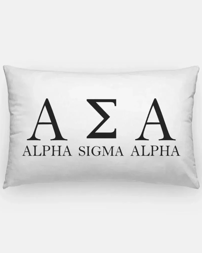 Alpha Sigma Alpha Traditional Lumbar Throw Pillow Cover White Pillow Covers
