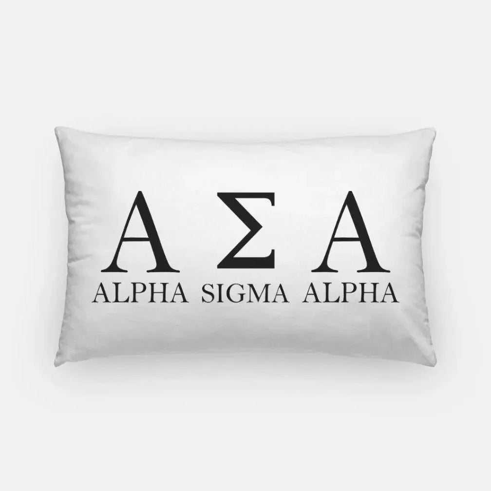 Alpha Sigma Alpha Traditional Lumbar Throw Pillow Cover White Pillow Covers