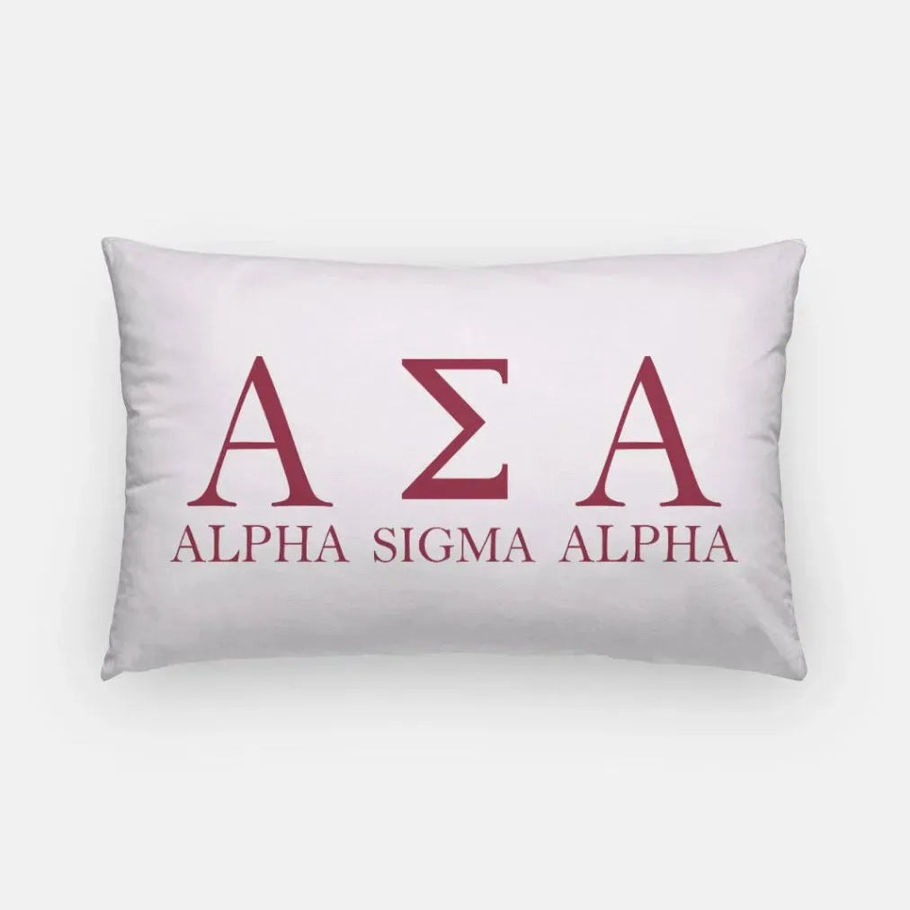 Alpha Sigma Alpha Traditional Lumbar Throw Pillow Cover Pearl Pillow Covers
