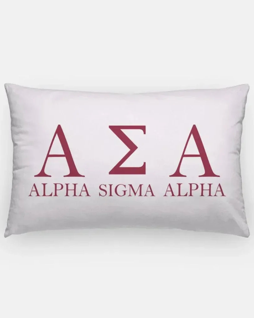 Alpha Sigma Alpha Traditional Lumbar Throw Pillow Cover Pearl Pillow Covers