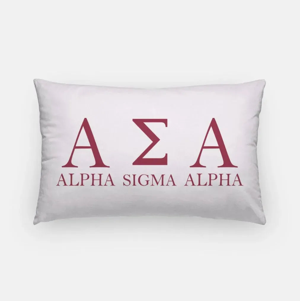 Alpha Sigma Alpha Traditional Lumbar Throw Pillow Cover Pearl Pillow Covers