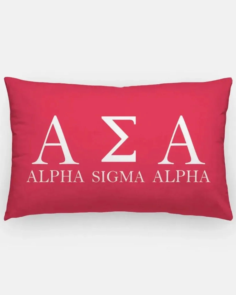 Alpha Sigma Alpha Traditional Lumbar Throw Pillow Cover Ruby Pillow Covers