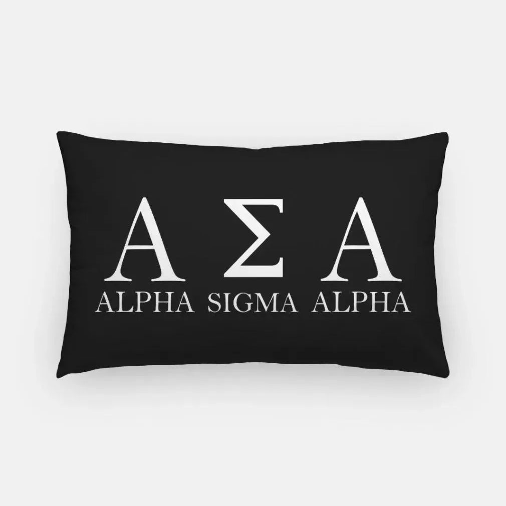 Alpha Sigma Alpha Traditional Lumbar Throw Pillow Cover Black Pillow Covers