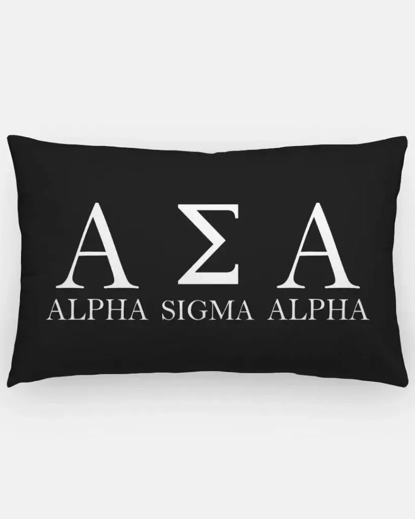Alpha Sigma Alpha Traditional Lumbar Throw Pillow Cover Black Pillow Covers