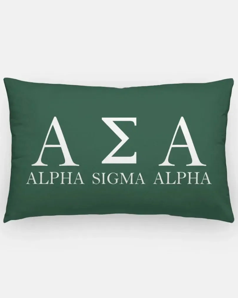 Alpha Sigma Alpha Traditional Lumbar Throw Pillow Cover Green Pillow Covers