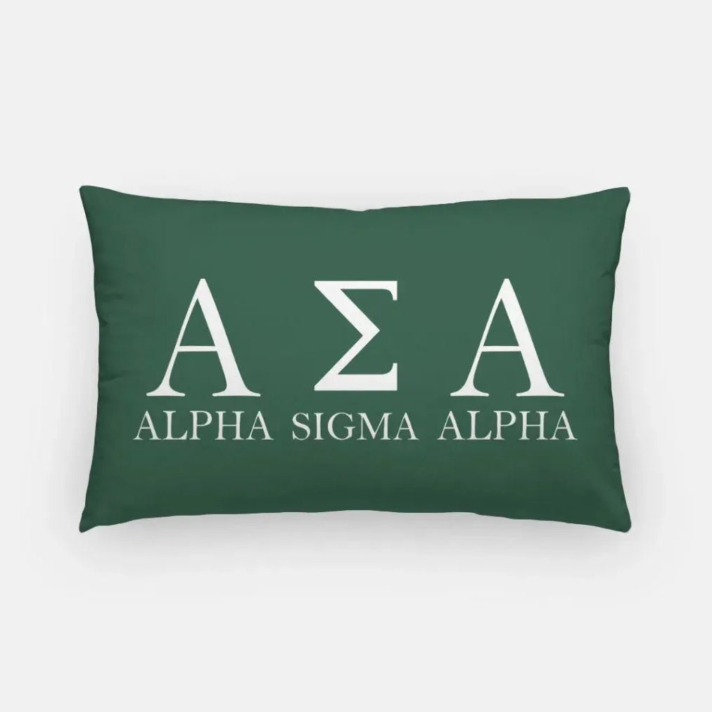 Alpha Sigma Alpha Traditional Lumbar Throw Pillow Cover Green Pillow Covers