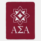 Alpha Sigma Alpha XL 60x80 Traditional Sherpa Throw Blanket Crimson Throw Blankets