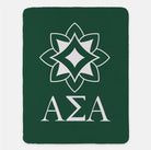 Alpha Sigma Alpha XL 60x80 Traditional Sherpa Throw Blanket Green Throw Blankets